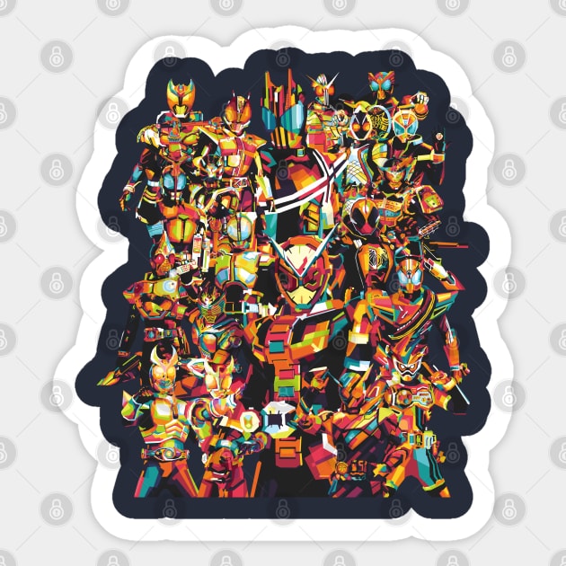 All Main Kamen Rider Heisei Era Sticker by desilutfiaa